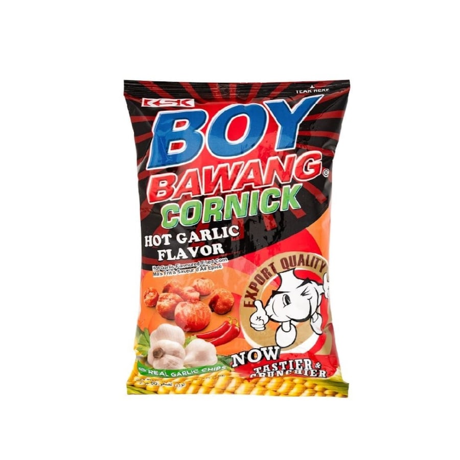 ذرة بوي باونج بنكهة الثوم الحارة-BOY BAWANG CORNICK HOT GARLIC FLAVOR