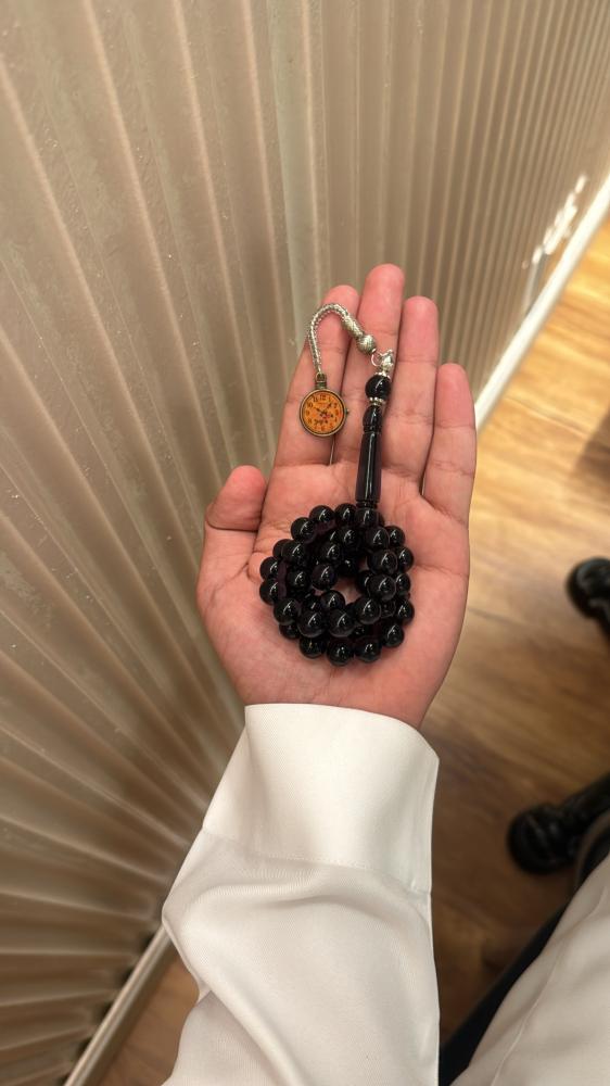 سبحة بكلايت اسود شفاف