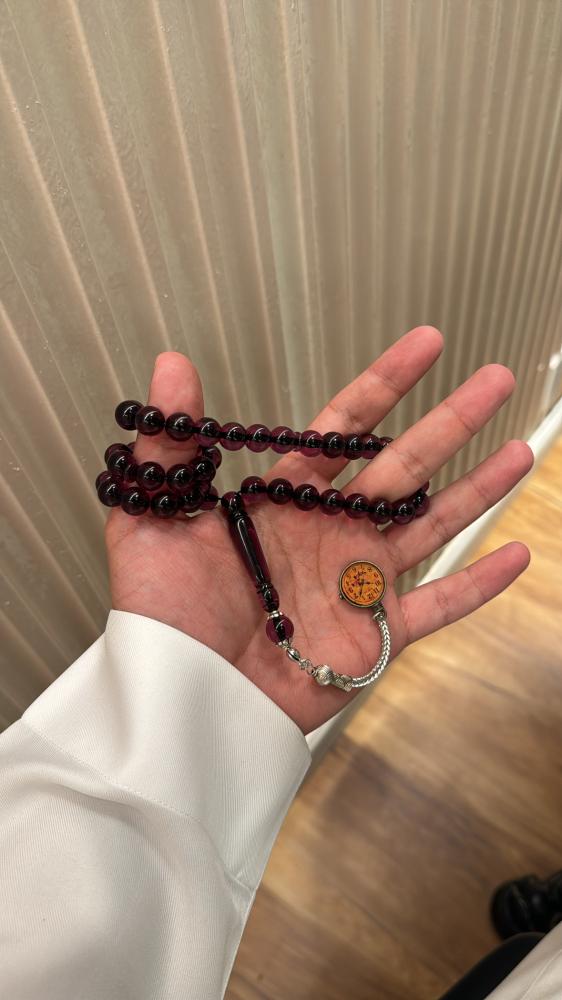 سبحة بكلايت احمر شفاف