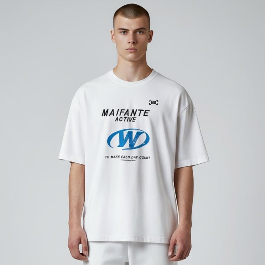 Oversize T-Shirt for Men - MAIFANTE ACTIVE Style - تيشيرت أوفر سايز رجالي - ستايل مايفانتي اكتيف