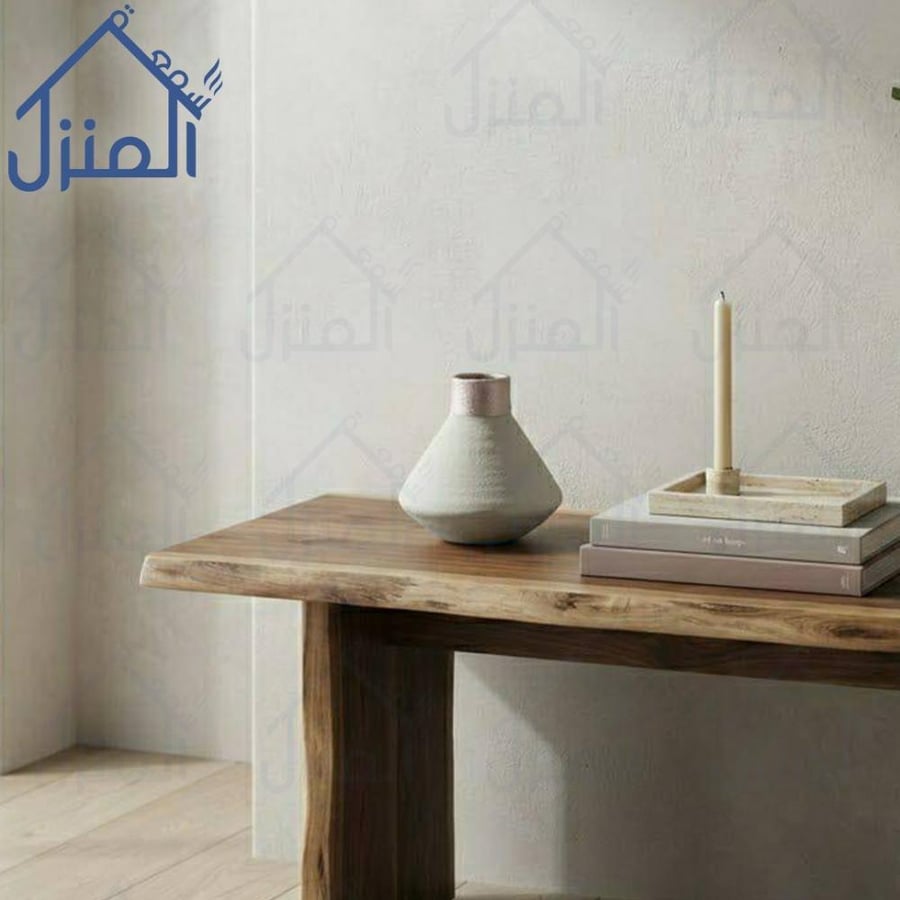 فازة ديكور سيراميك بتصميم مخروطي بملمس حجري باللون العاجي