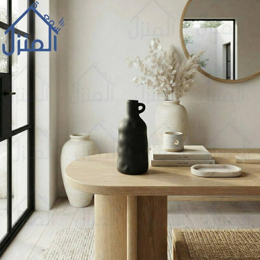 فازة ديكور بتصميم إبريق ريفي باللون الأسود للمجالس والطاولات الأنيقة