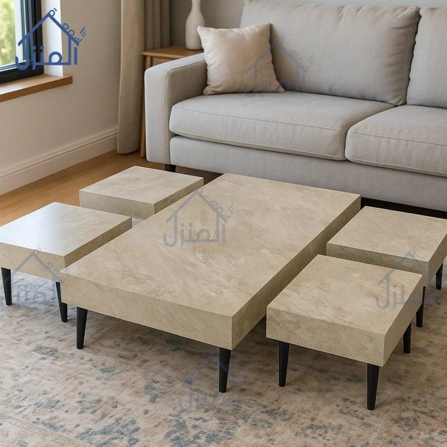 طاولات الهبه الأرضيه بديل الحجر لون بيج فاتح
