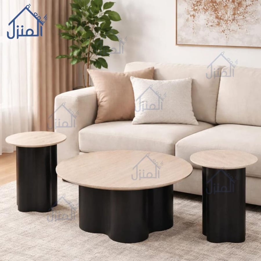 طقم طاولات قهوة بتصميم عصري وتناغم أنيق