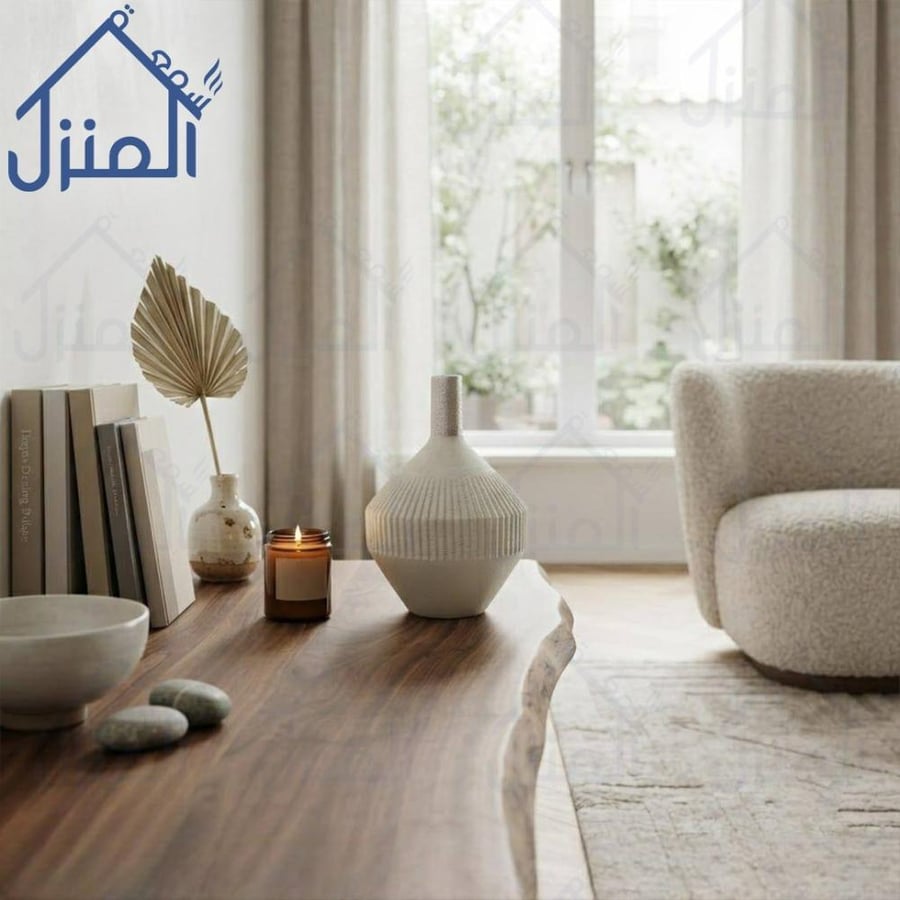 فازة ديكور هندسية مضلعة باللون الأبيض بلمسات مخددة عصرية