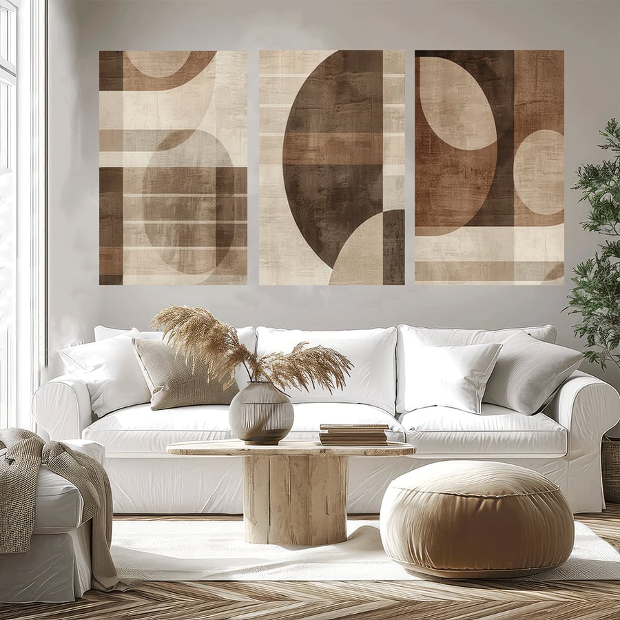 طقم من ثلاث لوحات تصميم مودرن