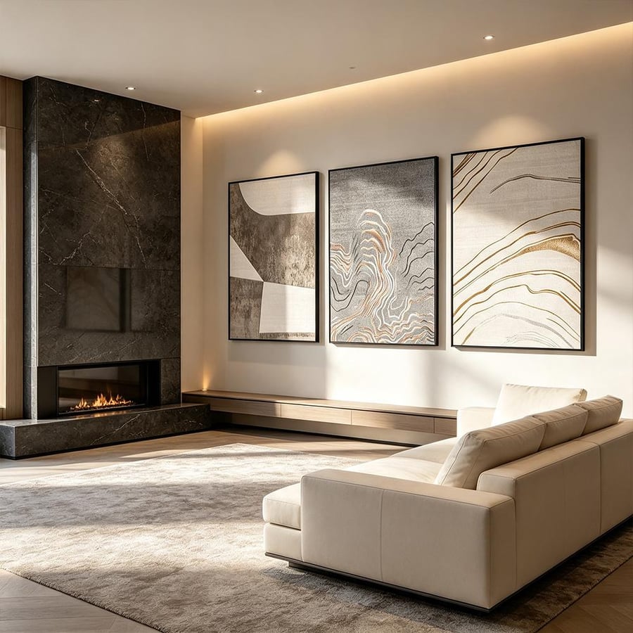 طقم من ثلاث لوحات تصميم مودرن