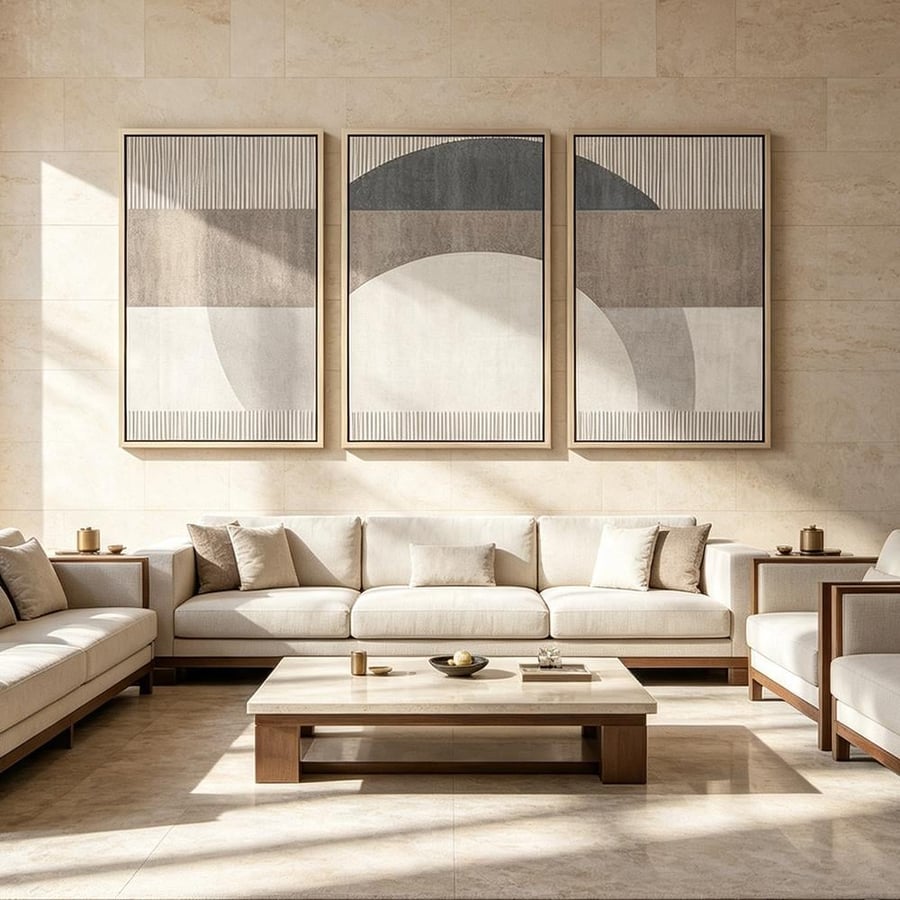 طقم من ثلاث لوحات تصميم مودرن