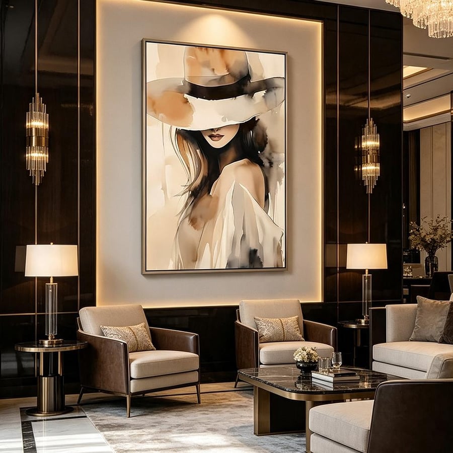 لوحة بنات تصميم مودرن للصالات