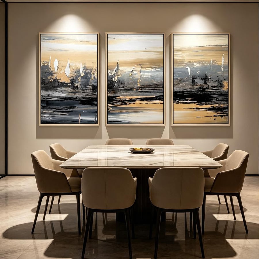 طقم من ثلاث لوحات تصميم مودرن