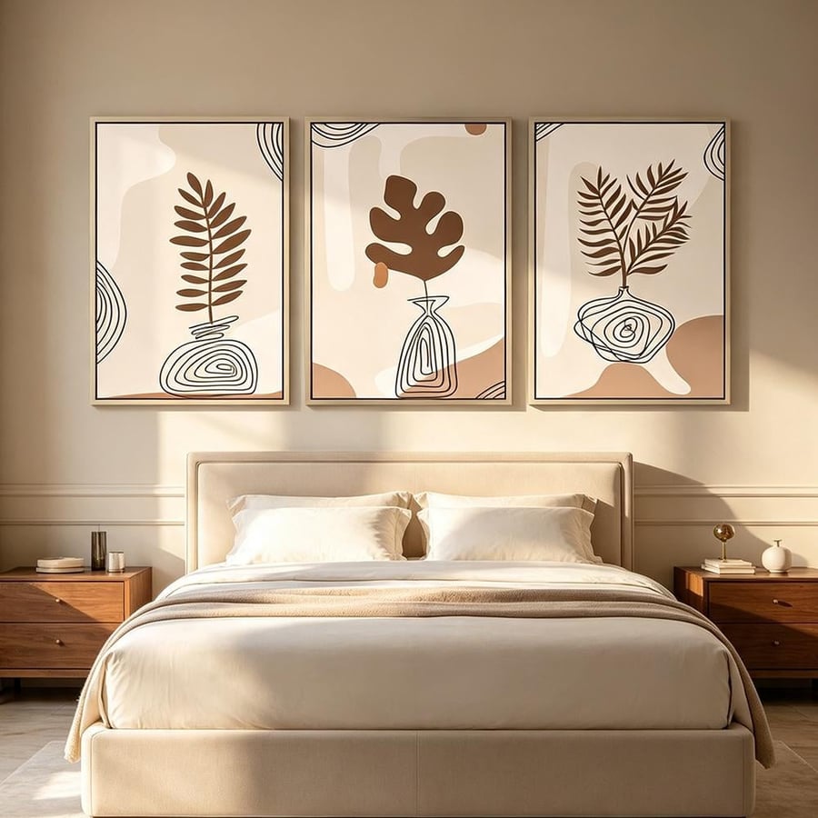 طقم من ثلاث لوحات تصميم مودرن