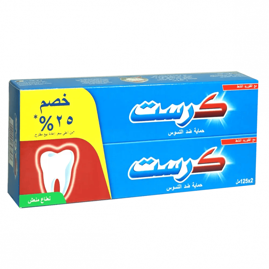 معجون الاسنان كريست حماية ضد التسوس نعناع منعش 2X125مل