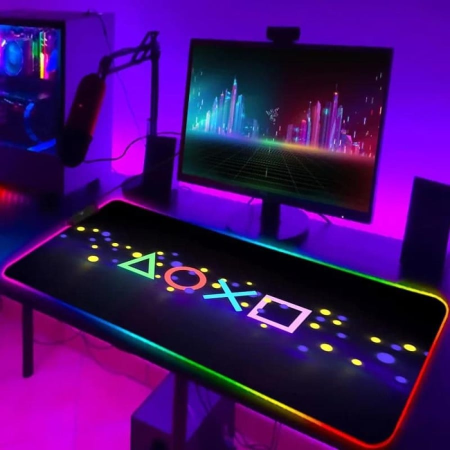 ماوس باد ألعاب RGB كبير برسومات متعددة و5 مقاسات