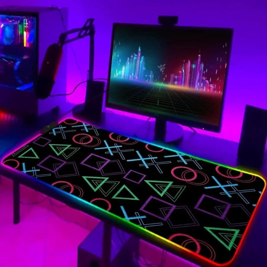 ماوس باد ألعاب RGB كبير برسومات متعددة و5 مقاسات