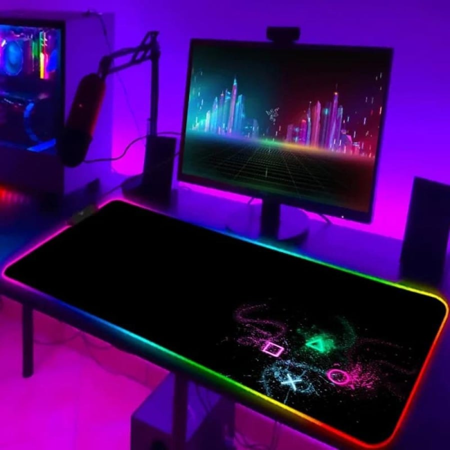 ماوس باد ألعاب RGB كبير برسومات متعددة و5 مقاسات