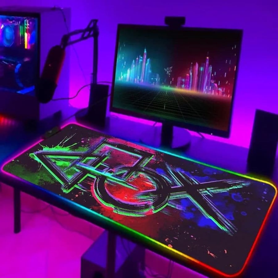 ماوس باد ألعاب RGB كبير برسومات متعددة و5 مقاسات