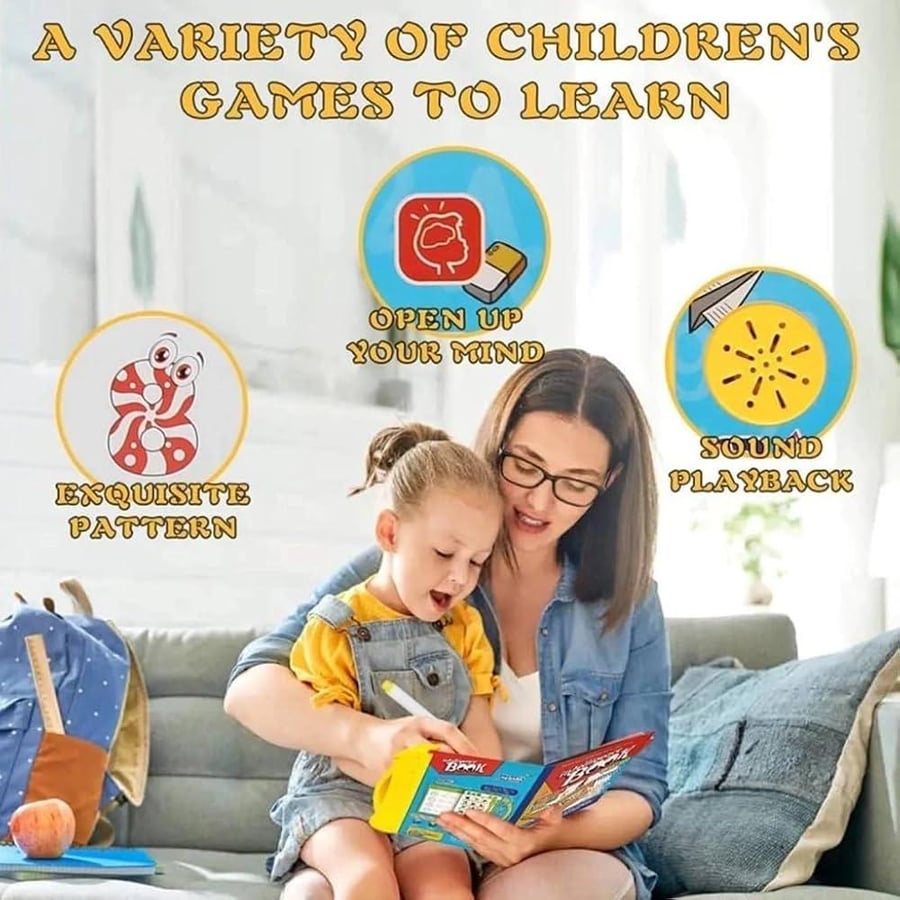 كتاب إنجليزي تفاعلي للأطفال يحتوي على محتوى تعليمي باللغة الإنجليزية ويتميز بتصميم جذاب مناسب للأعمار من 2-13  عاما