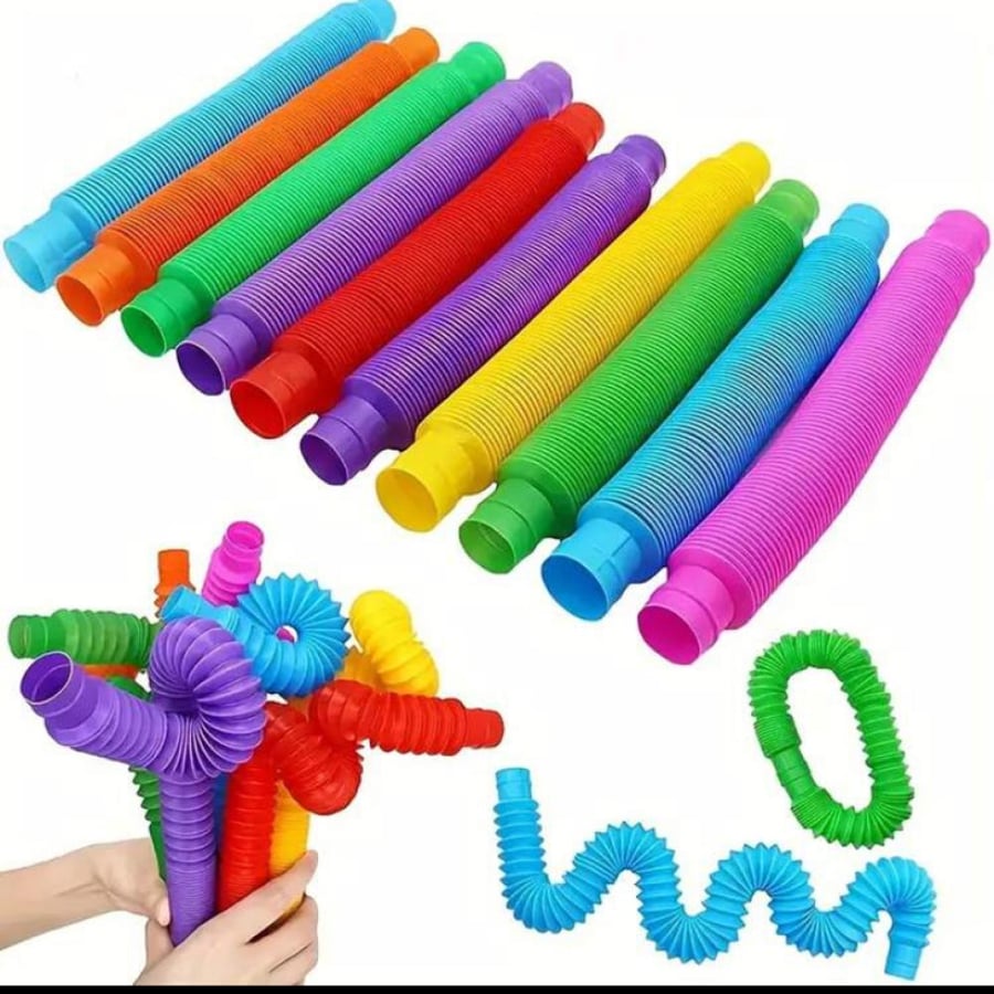 4 أنابيب الـ "Pop Tubes" الملونة - متعة حسية وإبداع بلا حدود!