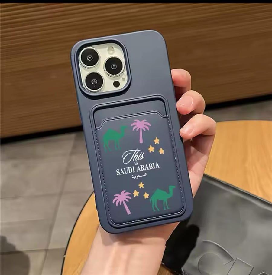 Phone case with wallet - navy