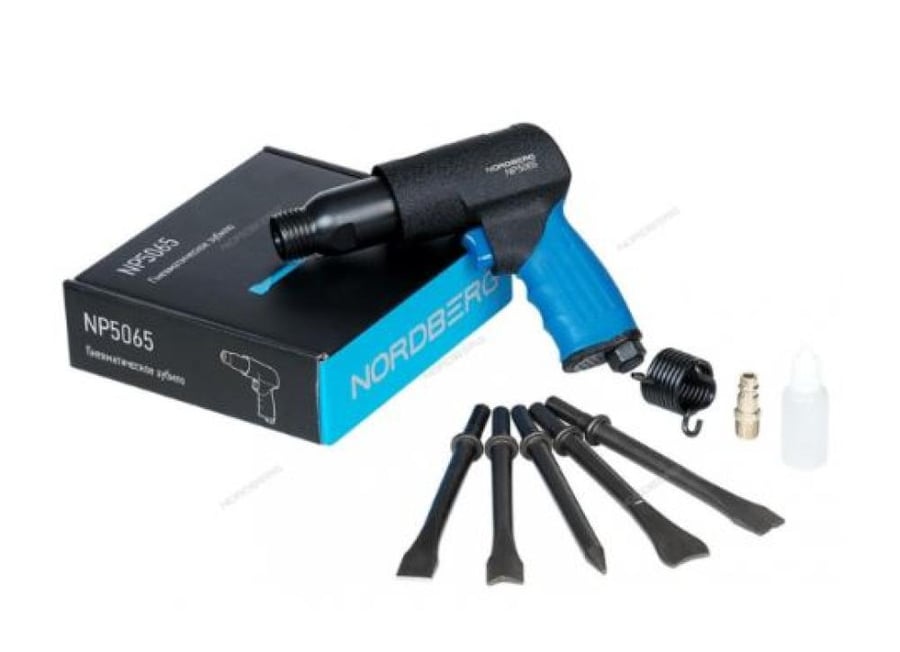 دقاق هواء-Air Hammer with 5 pcs hexagon chisel 190mm NORDBERG NP5065
