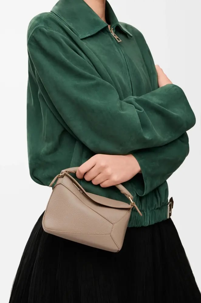 Mini Puzzle Edge   bag in soft grained calfskin