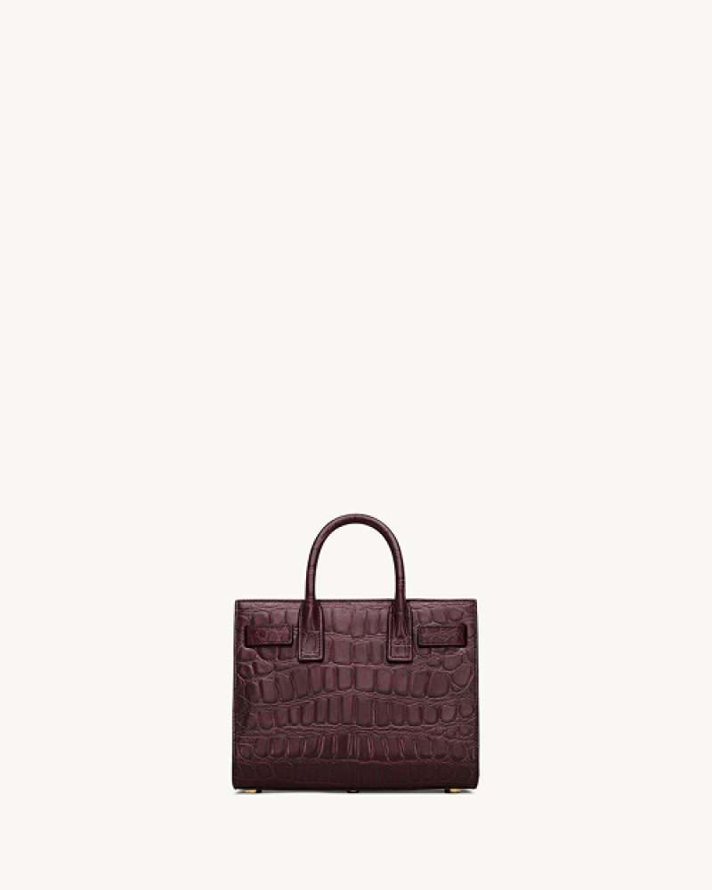 SAC DE JOUR IN CROCODILE-EMBOSSED LEATHER - NANO