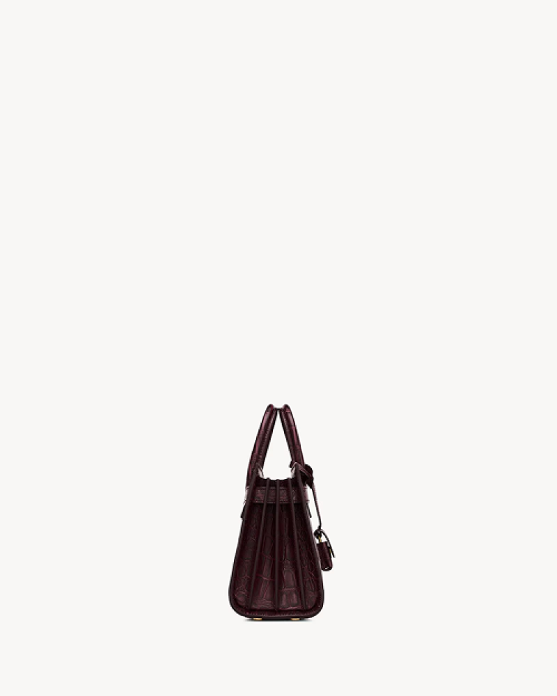SAC DE JOUR IN CROCODILE-EMBOSSED LEATHER - NANO