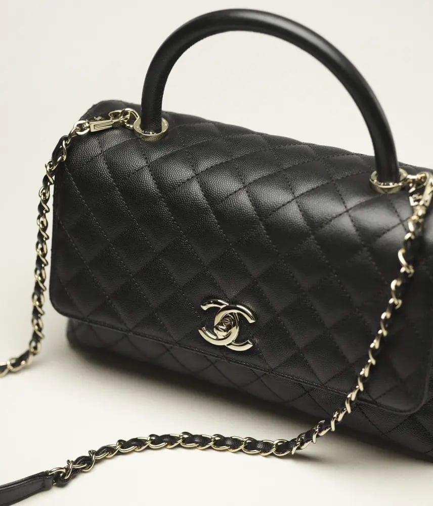 flap bag with top handle coco 24cm