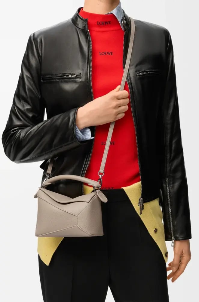 Mini Puzzle Edge   bag in soft grained calfskin
