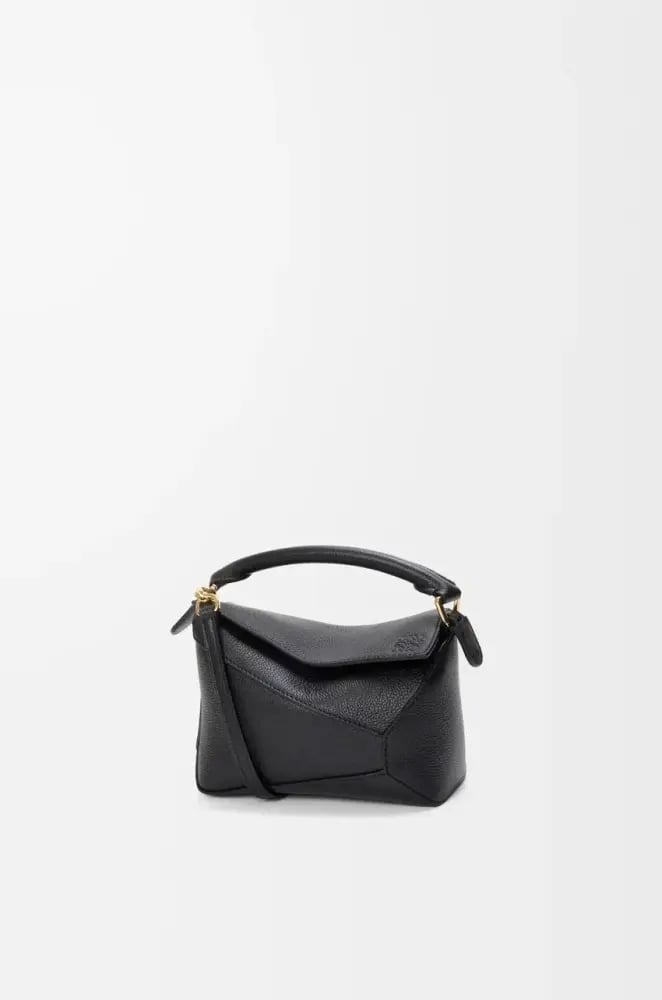Mini Puzzle Edge   bag in soft grained calfskin