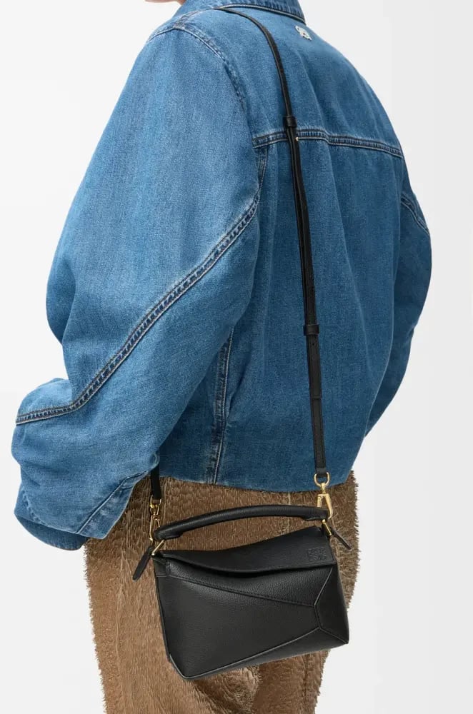 Mini Puzzle Edge   bag in soft grained calfskin