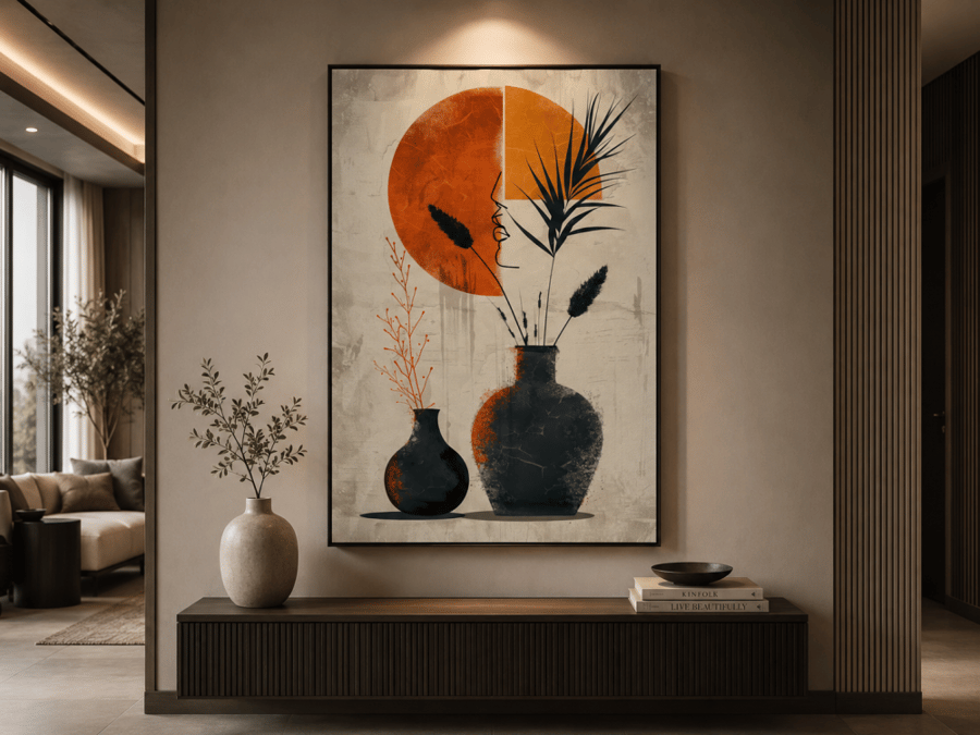 لوحة كانفس تصميم تجريدي