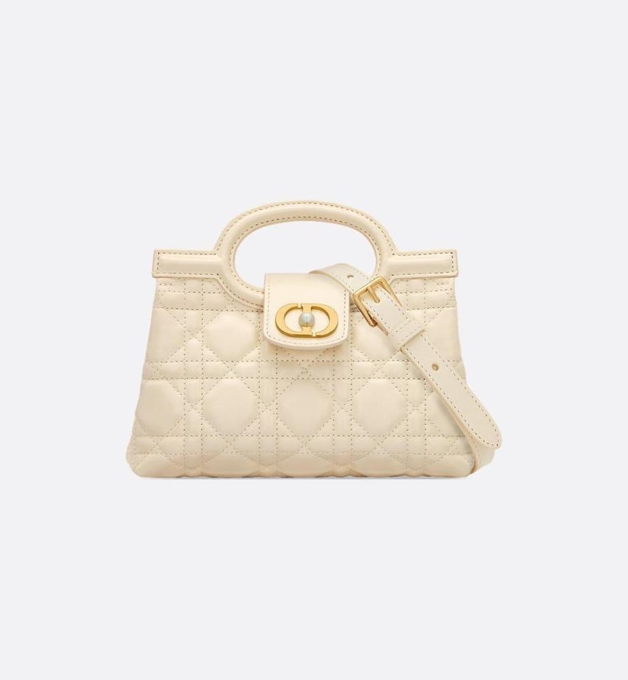 شنطة ديور Dior Jolie Top Handle Mini Bag Black Cannage Lambskin