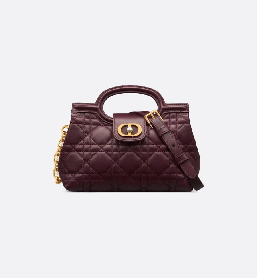 شنطة ديور Dior Jolie Top Handle Mini Bag Black Cannage Lambskin