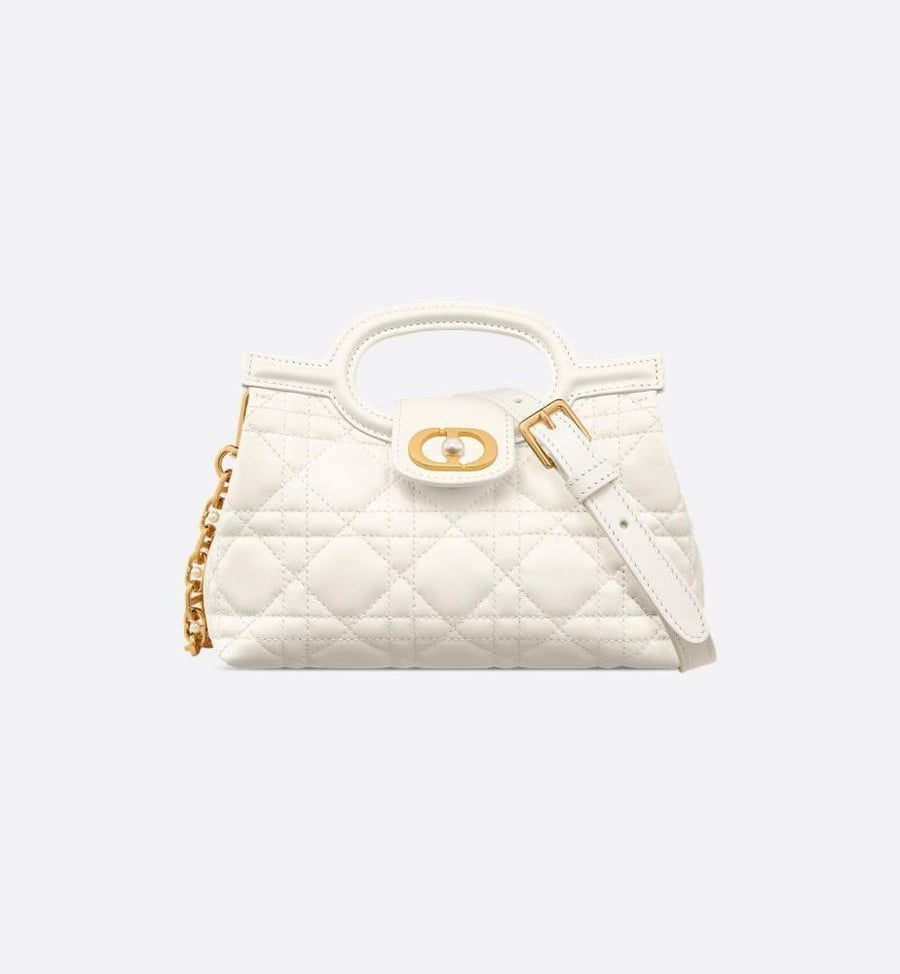 شنطة ديور Dior Jolie Top Handle Mini Bag Black Cannage Lambskin