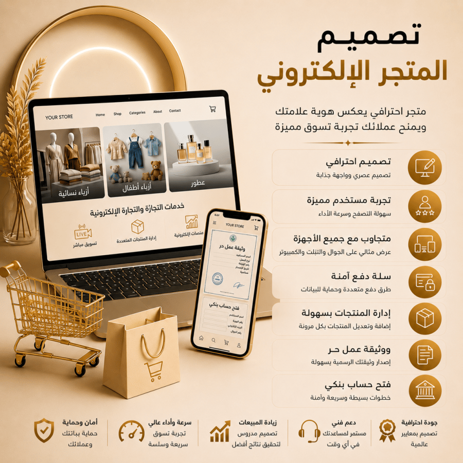 تصميم متجر إلكتروني احترافي