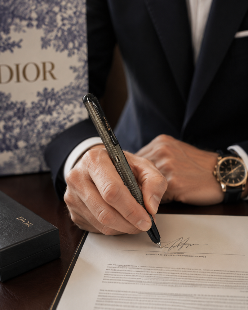 Dior luxurious pen - engraved edition with dark metallic color