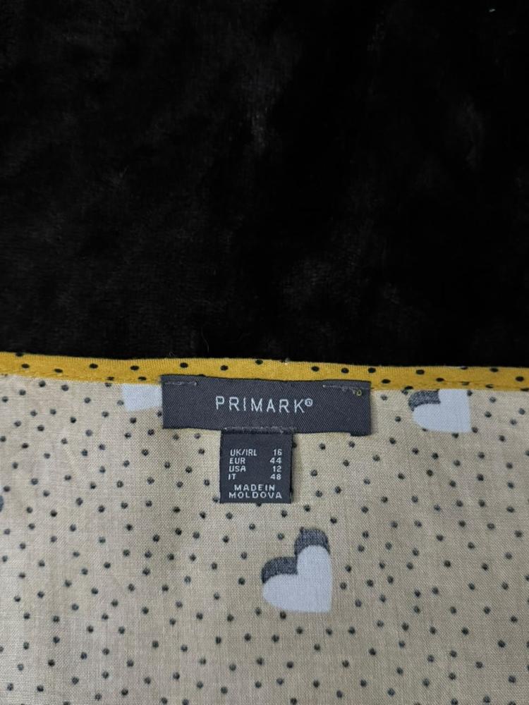 Primark Mustard Yellow Heart Print Button-Down Cami size L