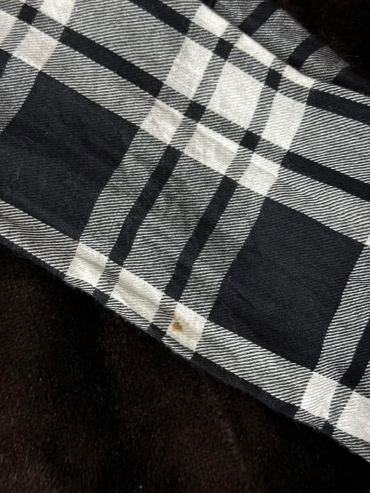 LFT Black & White Plaid Cropped Button-Down Shirt size S