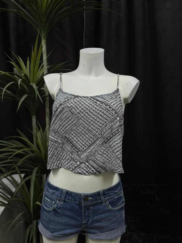 Cotton On Black & White Printed Cami Top - Size L