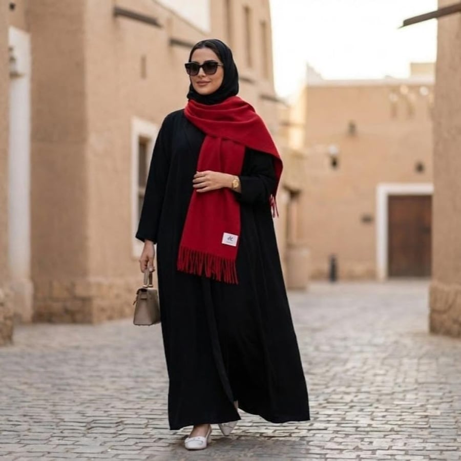 اسكارف شتوي عنابي