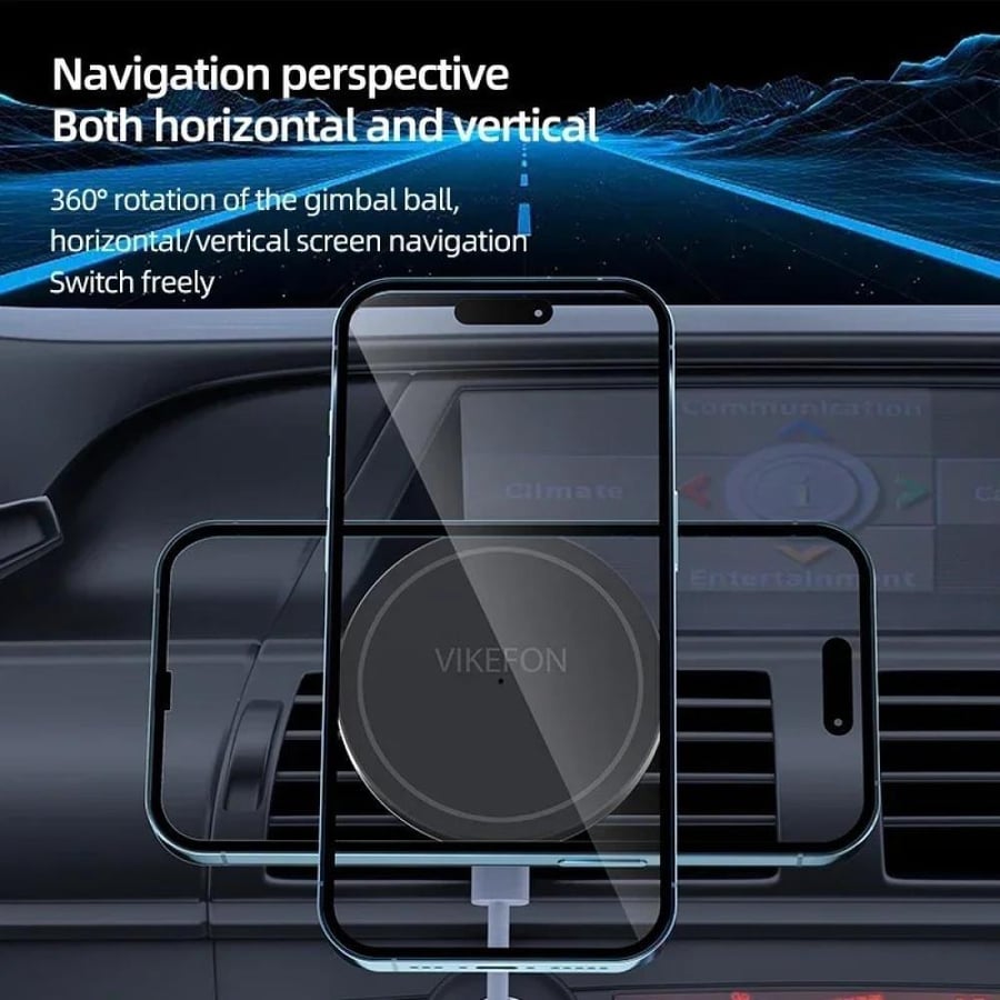 Wireless magnetic car charger for air vent