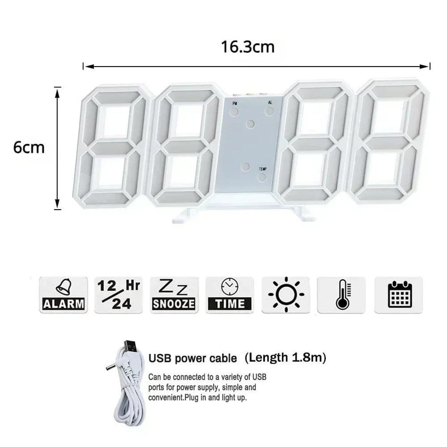 Three-dimensional LED digital clock