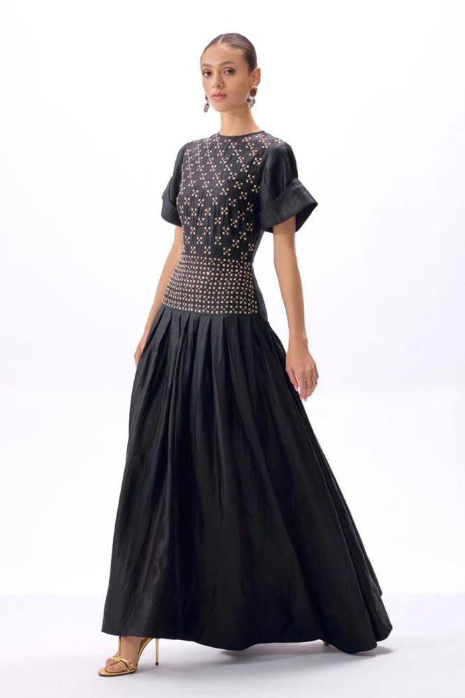Black gold dress