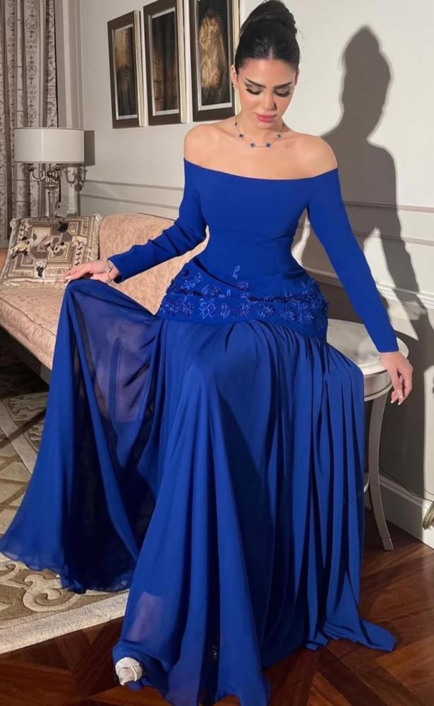 فستان سهره ازرق نيلي