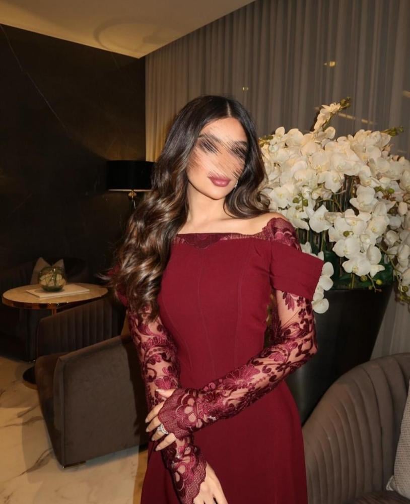 فستان سهره عنابي