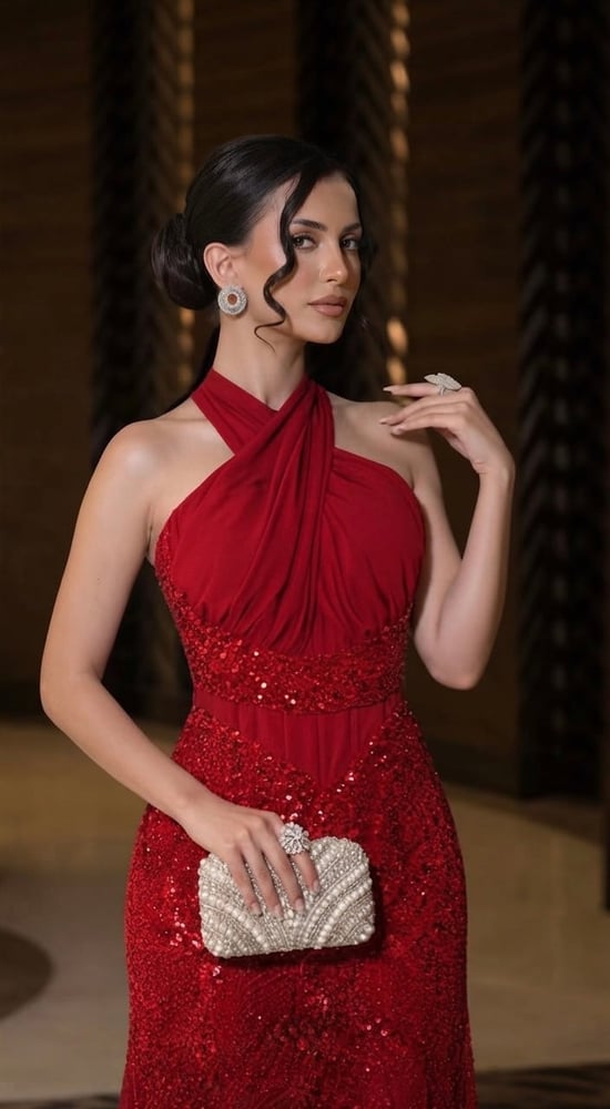 فستان سهره  ميعاد احمر