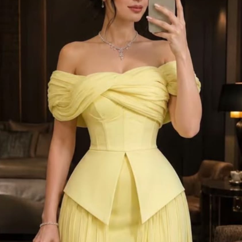فستان سهره اصفر