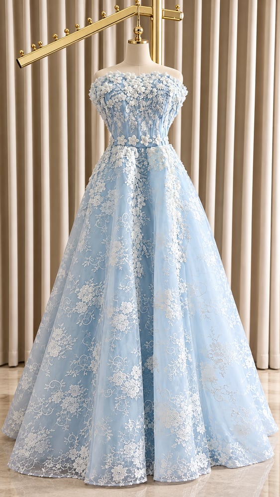 فستان سهره سماوي كلوش