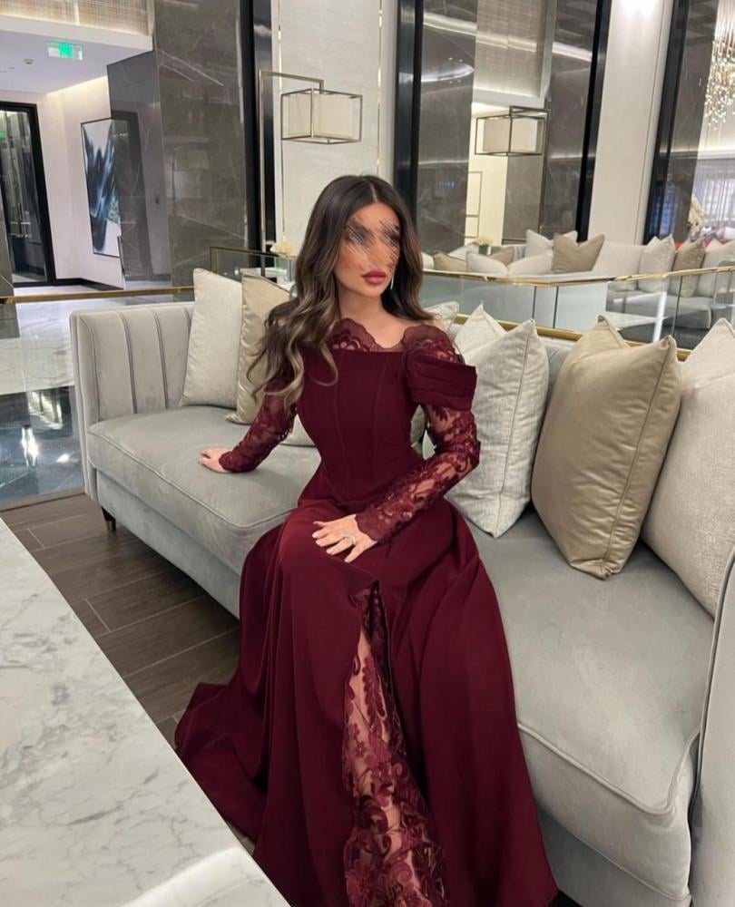 فستان سهره عنابي